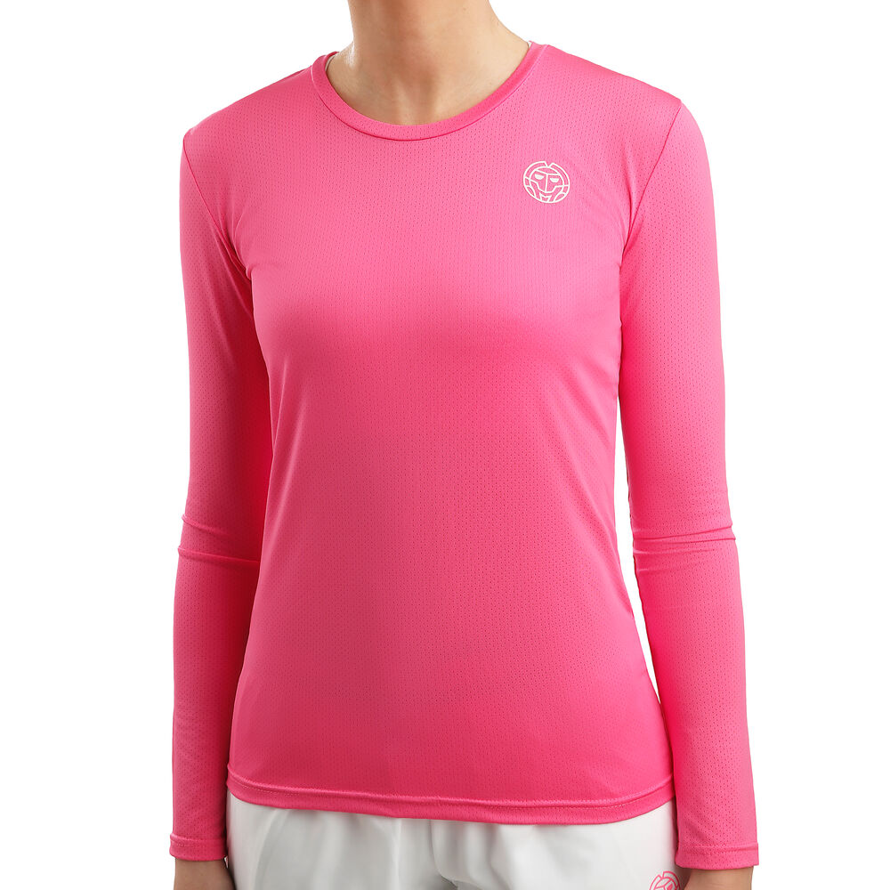 Pia Tech Round-Neck Haut Manches Longues Femmes - Pink , Blanc