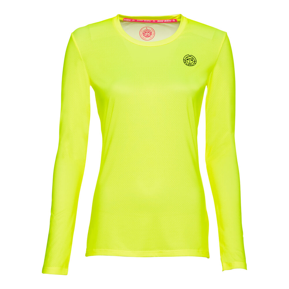 Pia Tech Roundneck Haut Manches Longues Femmes - Jaunes Fluo , Noir
