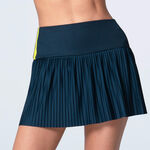 Vêtements Lucky in Love Lucky in Love Racer Rib Pleated Jupe Femmes - bleu foncé, jaune