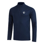 V&ecirc;tements de tennis Quiet Please Quiet Please Big Serve 1/4 Zip Haut manches longues Hommes-bleu fonc&eacute;