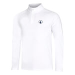 V&ecirc;tements de tennis Quiet Please Quiet Please Big Serve 1/4 Zip Haut Manches Longues Hommes-Blanc