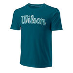 Vêtements Wilson Wilson Script Eco Slimfit T-shirt Hommes - bleu petrol, 