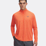 Vêtements Under Armour Under Armour Tech Textured Half-Zip Haut Manches Longues Hommes-Orange