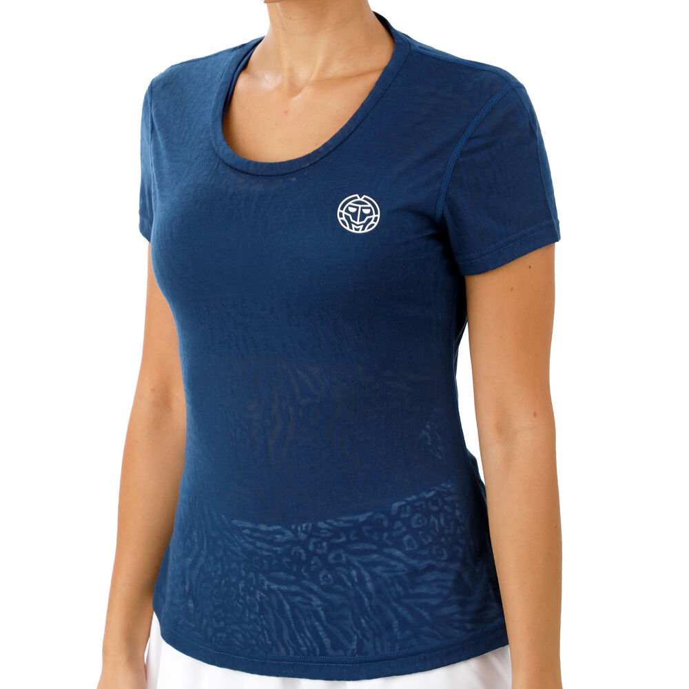 Anni Bournout Tech T-shirt Femmes - Bleu Foncé , Blanc
