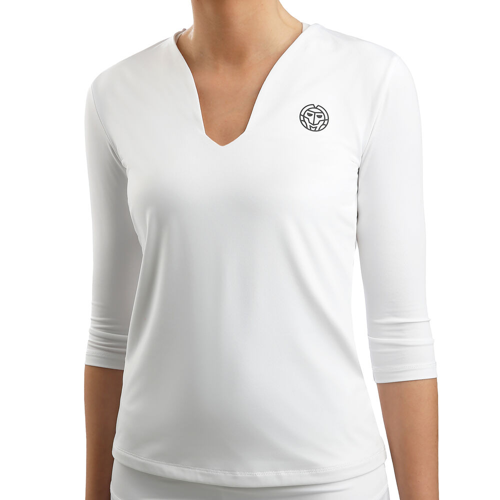 Ariana Tech V-Neck Haut Manches Longues Femmes - Blanc , Noir