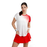 V&ecirc;tements de tennis BIDI BADU BIDI BADU Crew Fade 2.0 T-shirt Femmes-rouge, blanc