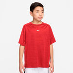 V&ecirc;tements de tennis Nike Nike Dri-FIT Multi Heather T-shirt Enfants-rouge fonc&eacute;